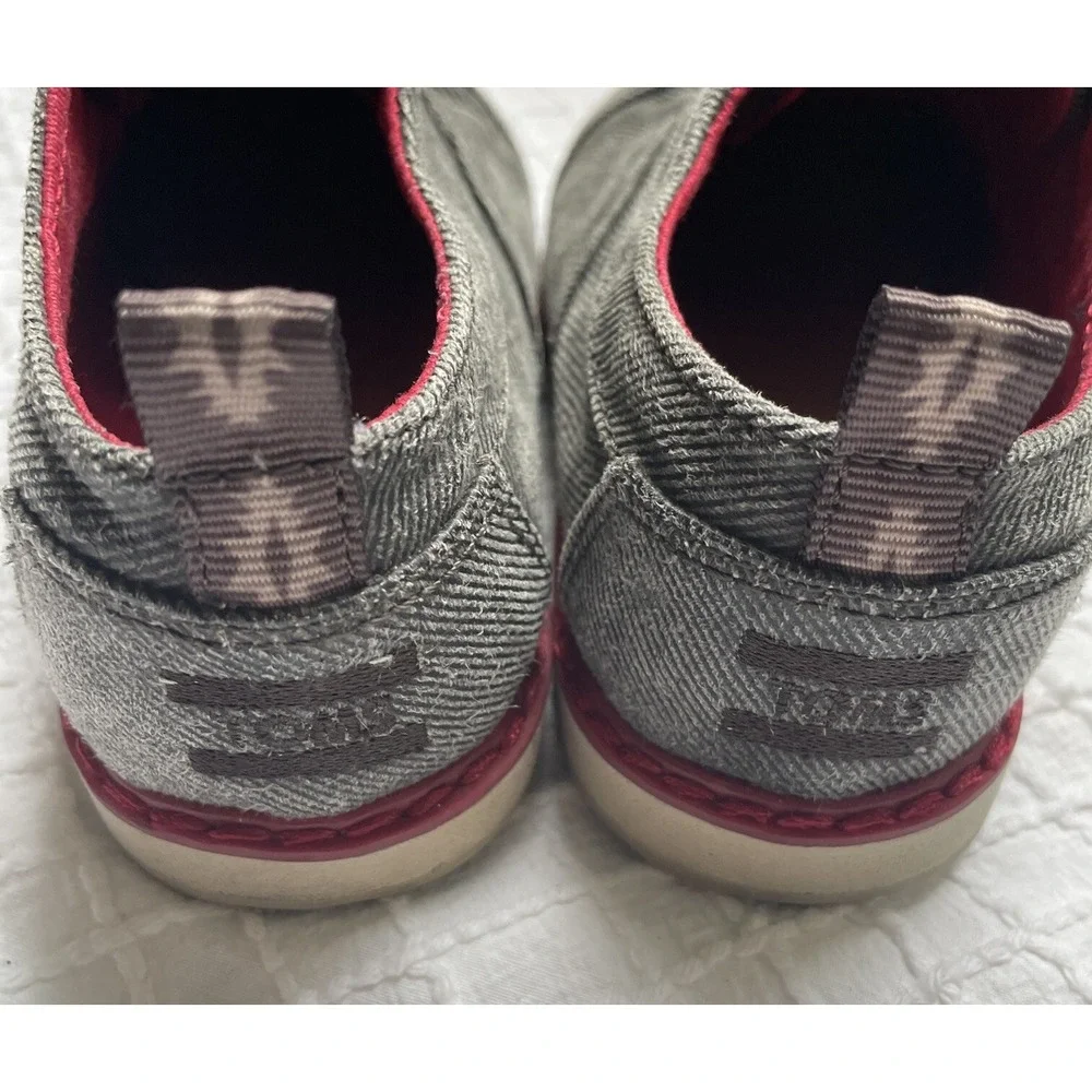 Toms Kids‎ Youth Size 11 Loafer Grey Denim Print-